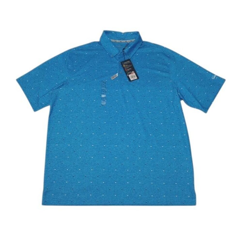 Walter Hagen Men's XL Polo Shirt NEW WITH‎ TAGS Blue Short Sleeve UPF 50+
